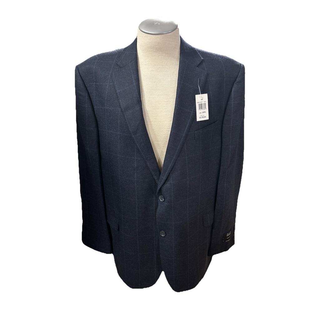 saks fifth avenue Cashmere Blazer 50R Blue Slim Fit Mens Suit Jacket MSRP 1195